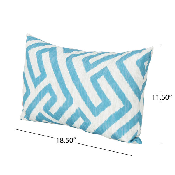 Wrought Studio Swinford Geometric Rectangular Outdoor Lumbar Pillow